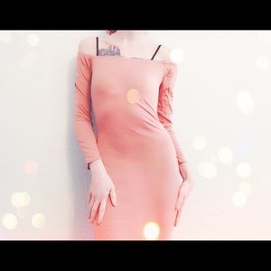 Sweetheart Pink Drop Shoulder Cocktail Dress 🌸